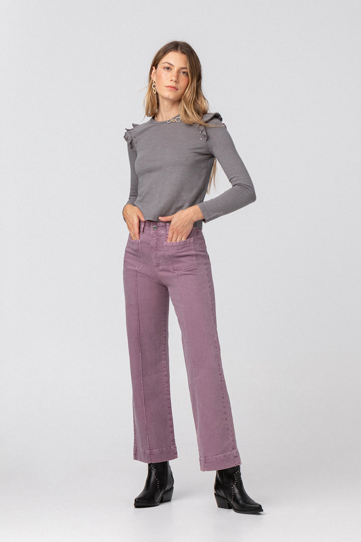 Cotton ruffled T-shirt