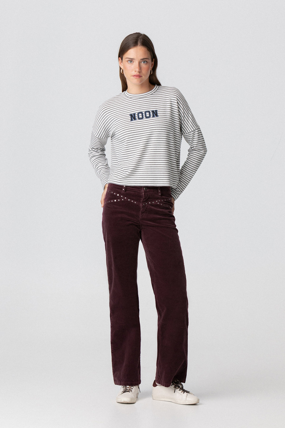 NOON STRIPED EMBROIDERED T-SHIRT
