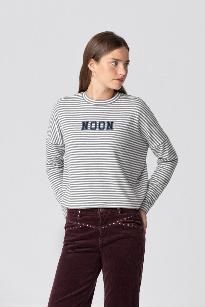 NOON STRIPED EMBROIDERED T-SHIRT