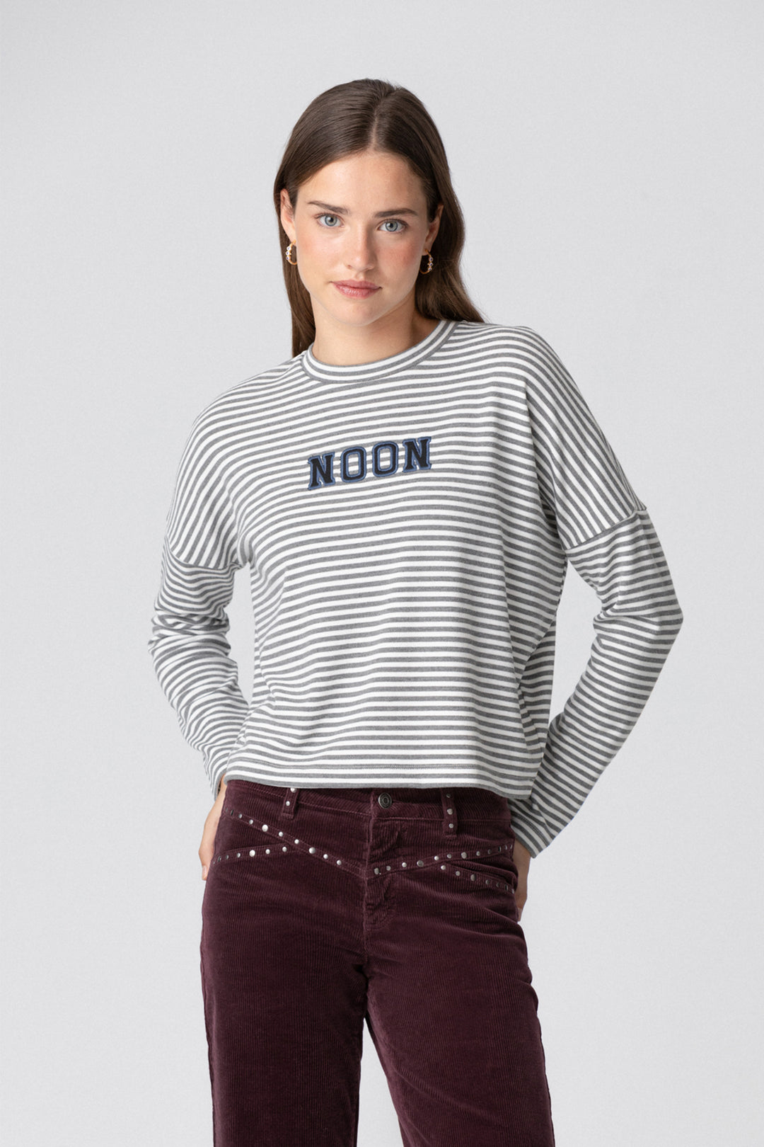 NOON STRIPED EMBROIDERED T-SHIRT
