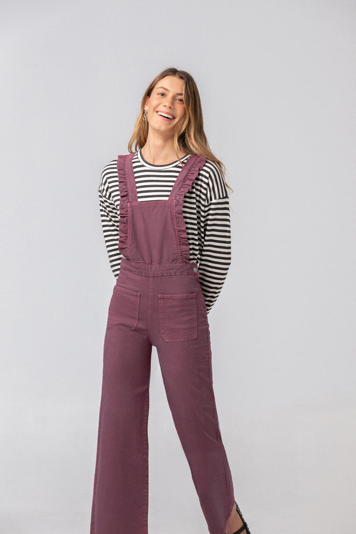 Long-sleeved striped T-shirt