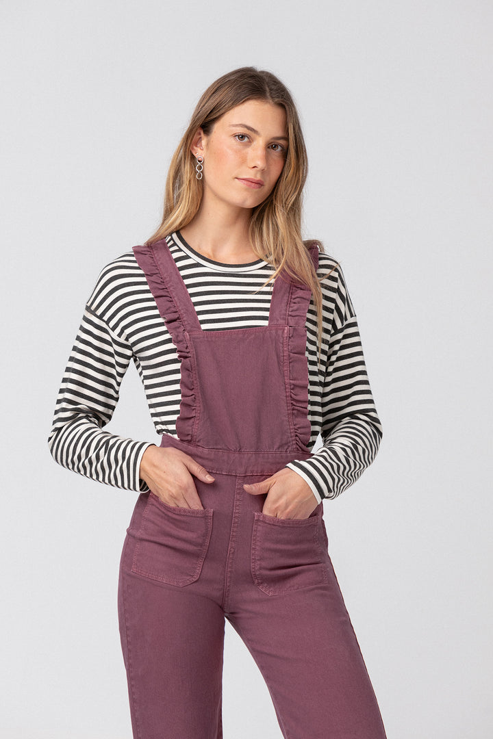 Long-sleeved striped T-shirt