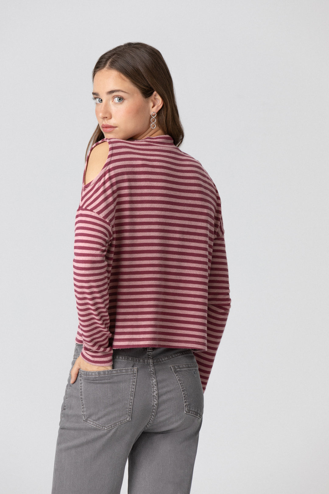 STRIPED PERKINS NECK T-SHIRT