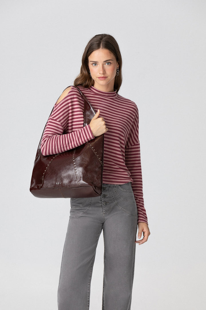 STRIPED PERKINS NECK T-SHIRT