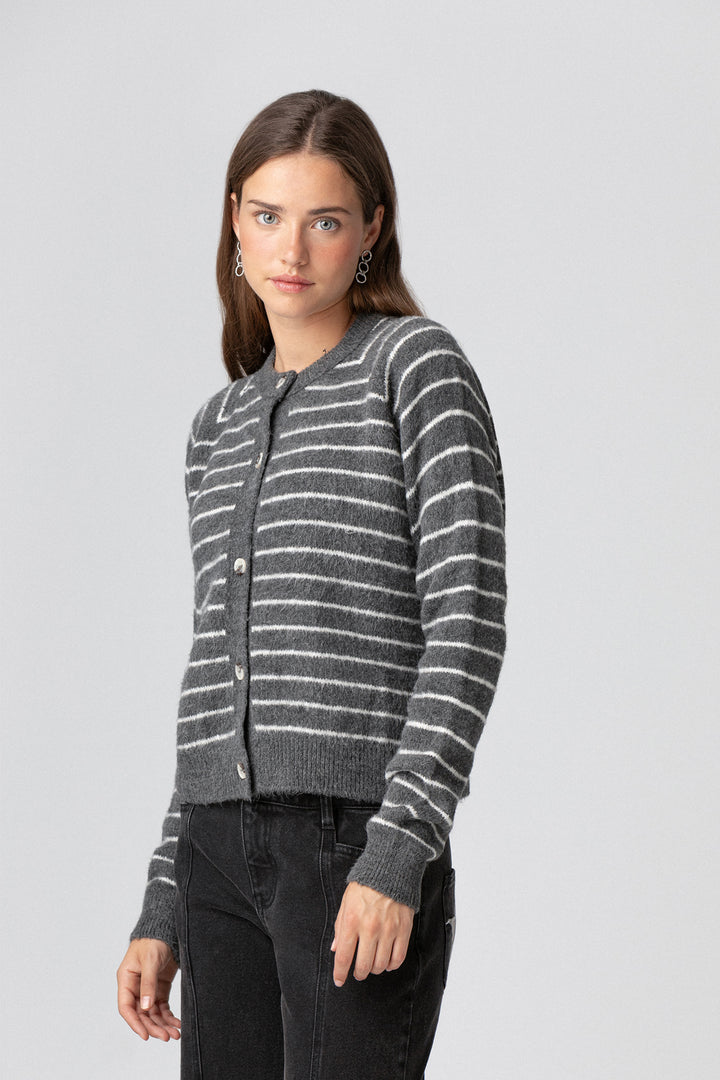 CARDIGAN LISTRADO OVERSIZED