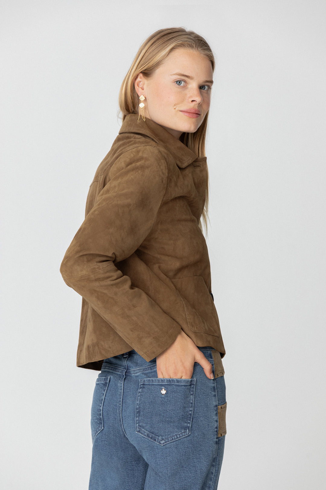 CROPPED SUEDE JACKET
