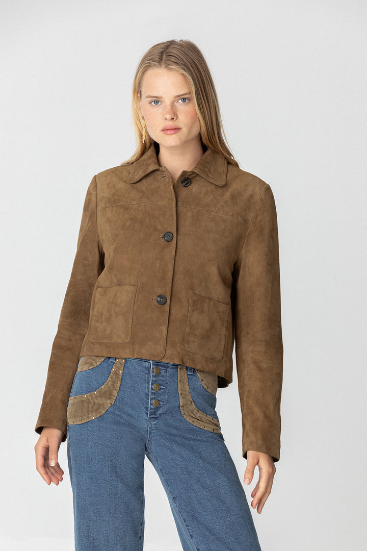 CROPPED SUEDE JACKET