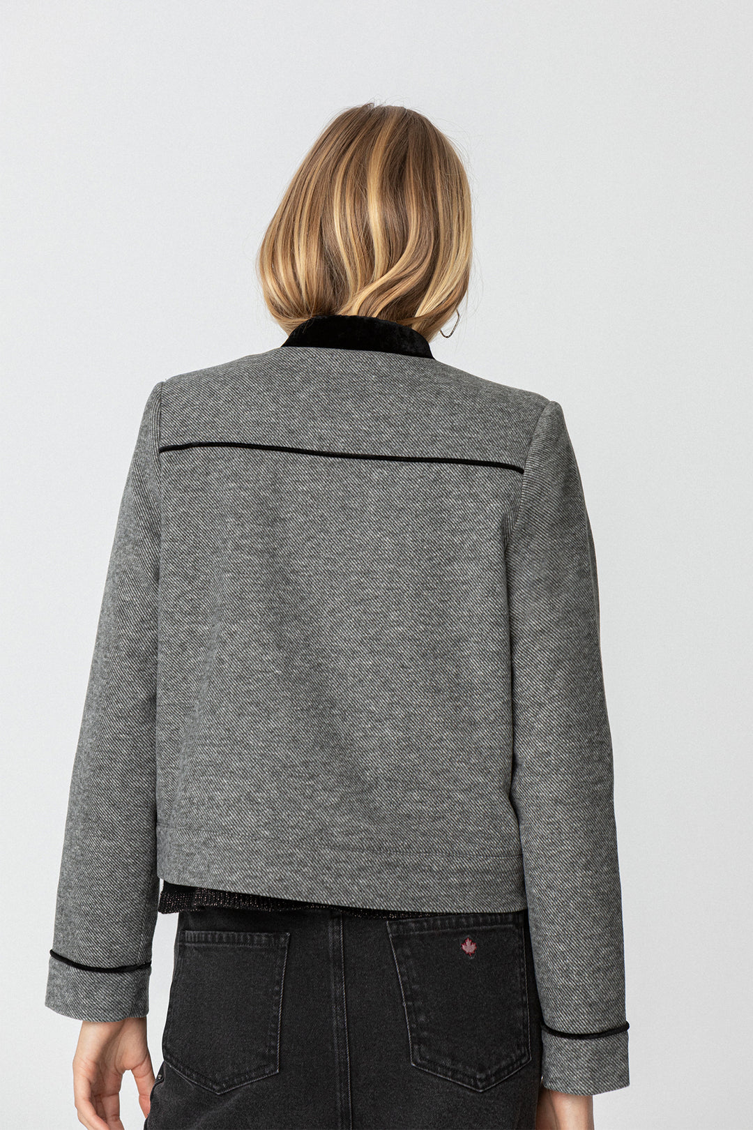 Contrast Herringbone Jacket