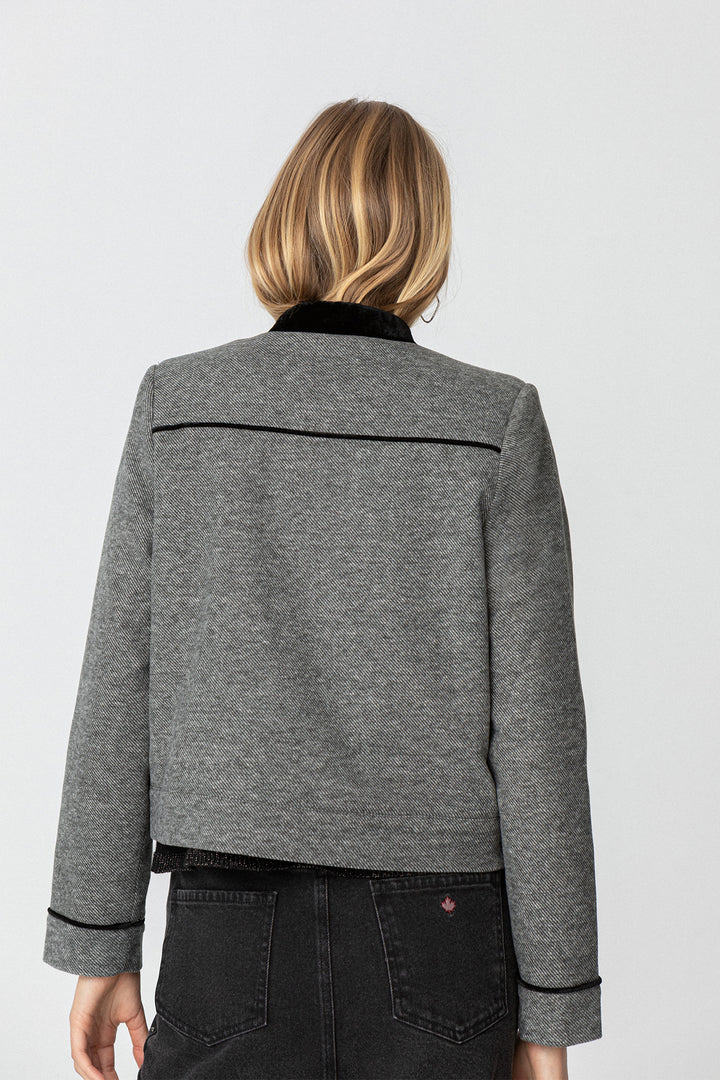 Contrast Herringbone Jacket