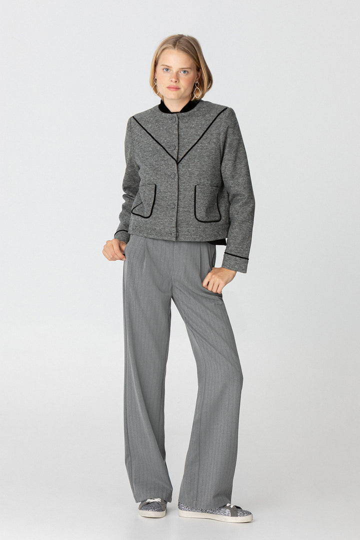 Contrast Herringbone Jacket