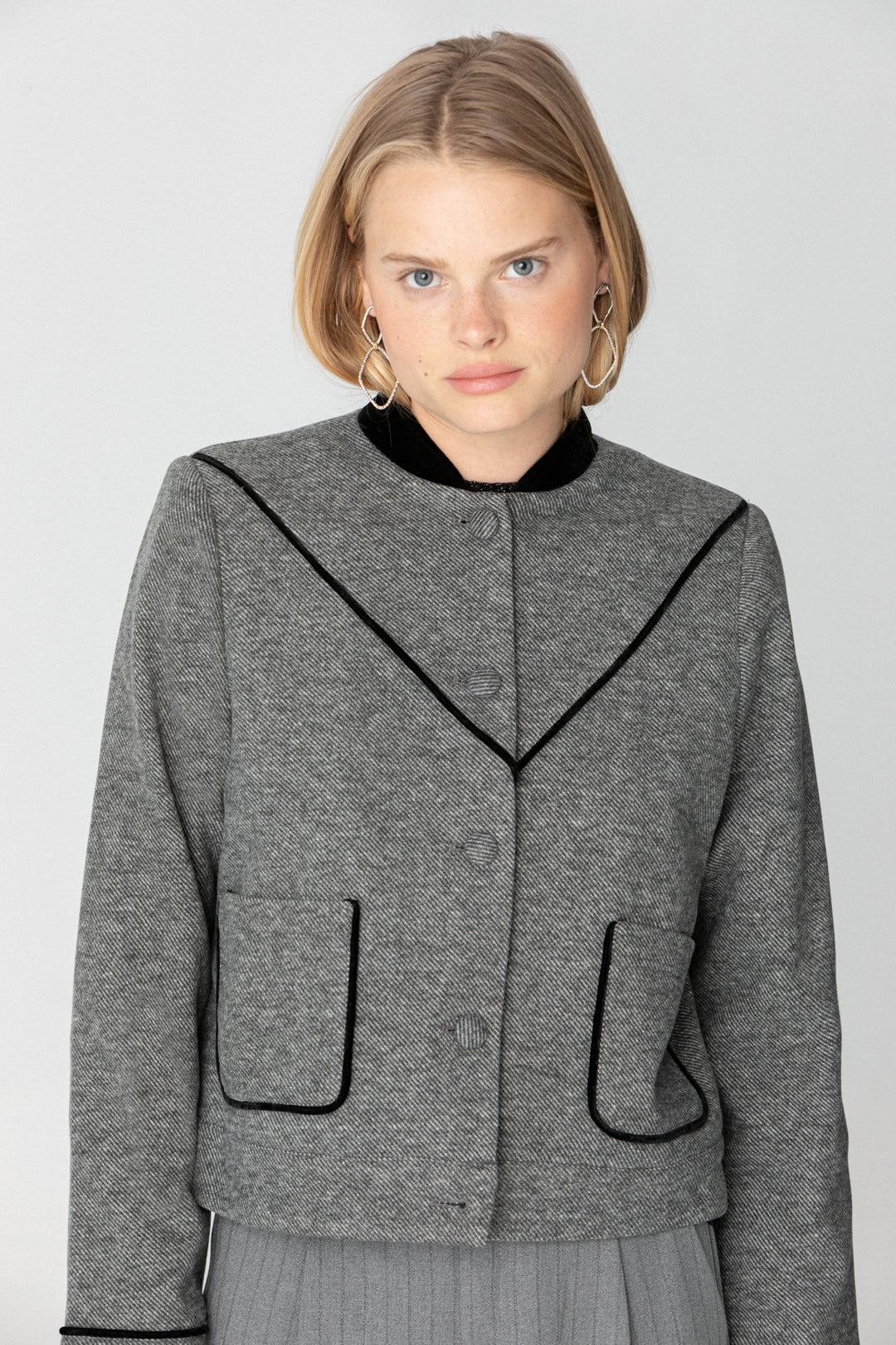 Contrast Herringbone Jacket