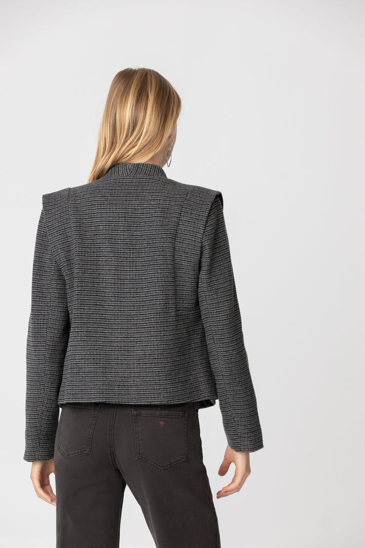 HOUNDSTOOTH SHOULDER JACKET