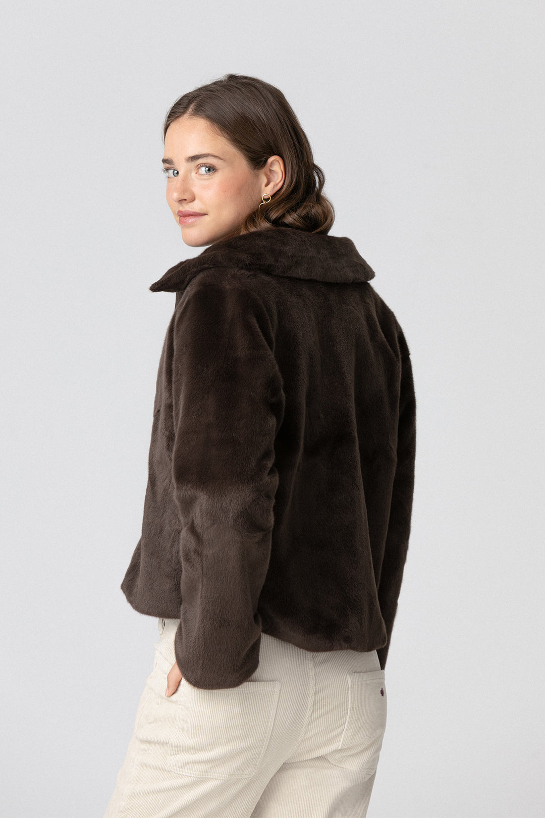 FUR JACKET WITH COLLAR