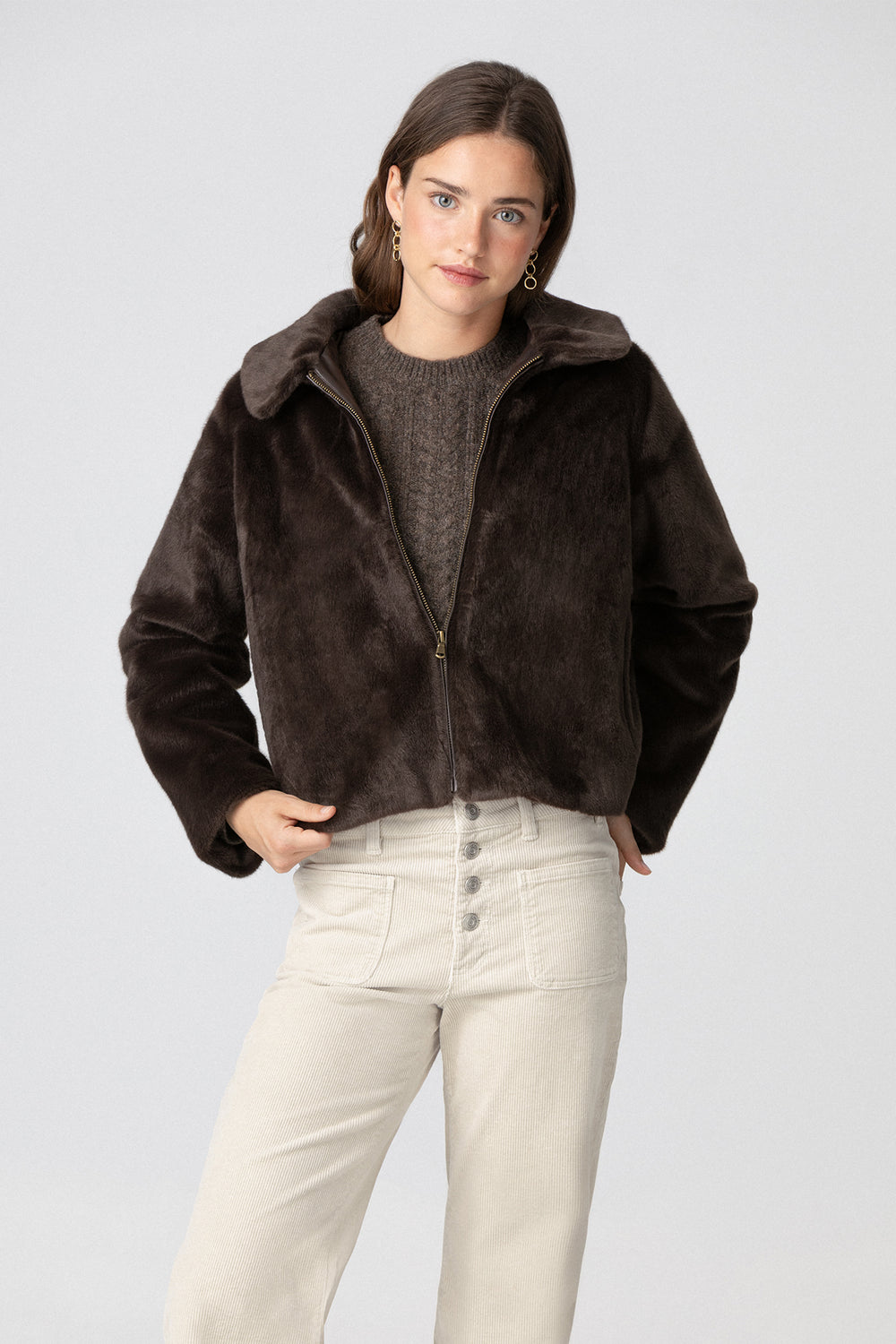FUR JACKET WITH COLLAR