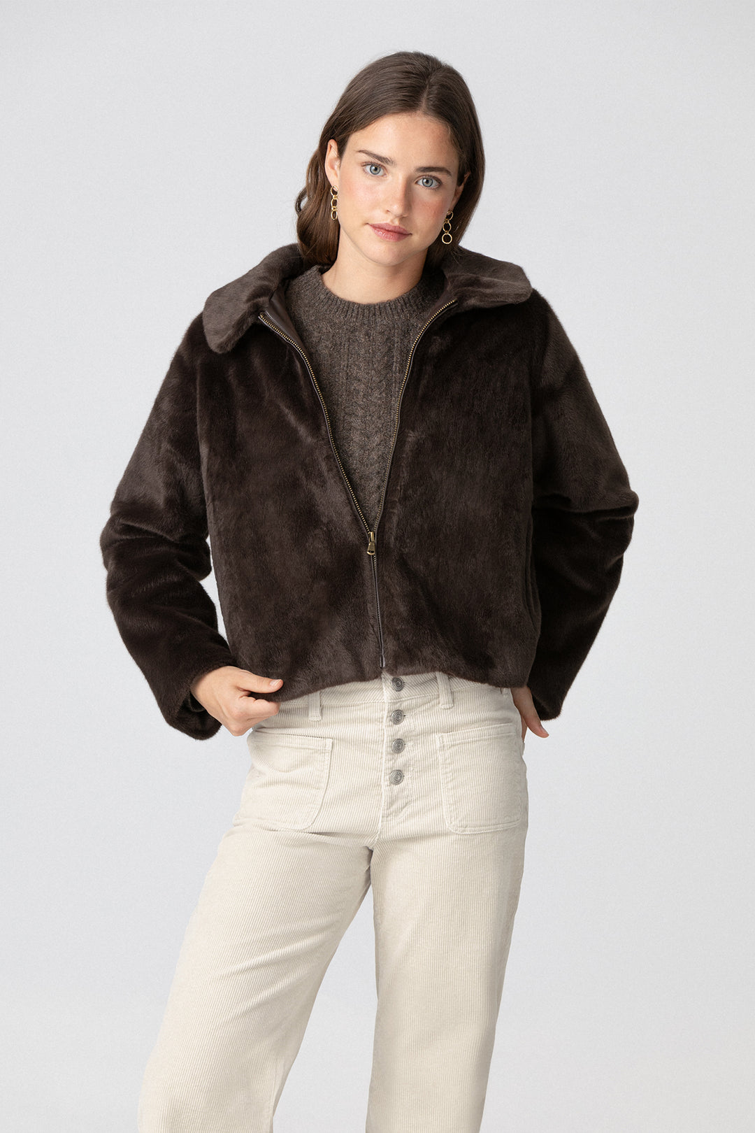 FUR JACKET WITH COLLAR