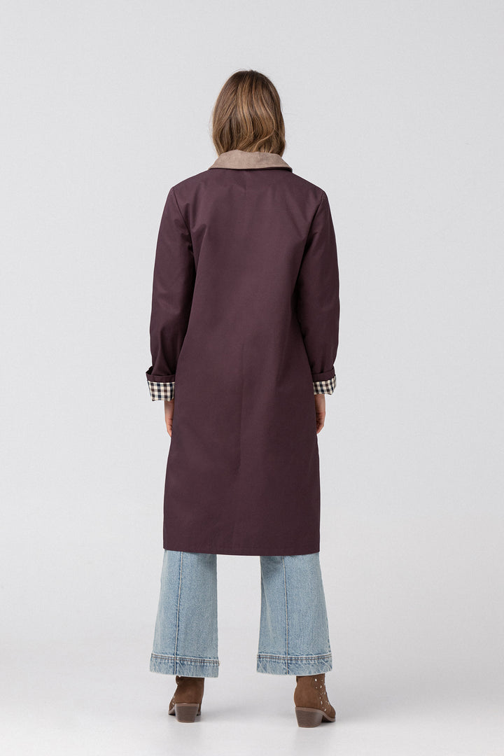 LONG CORDUROY COLLAR TRENCH COAT