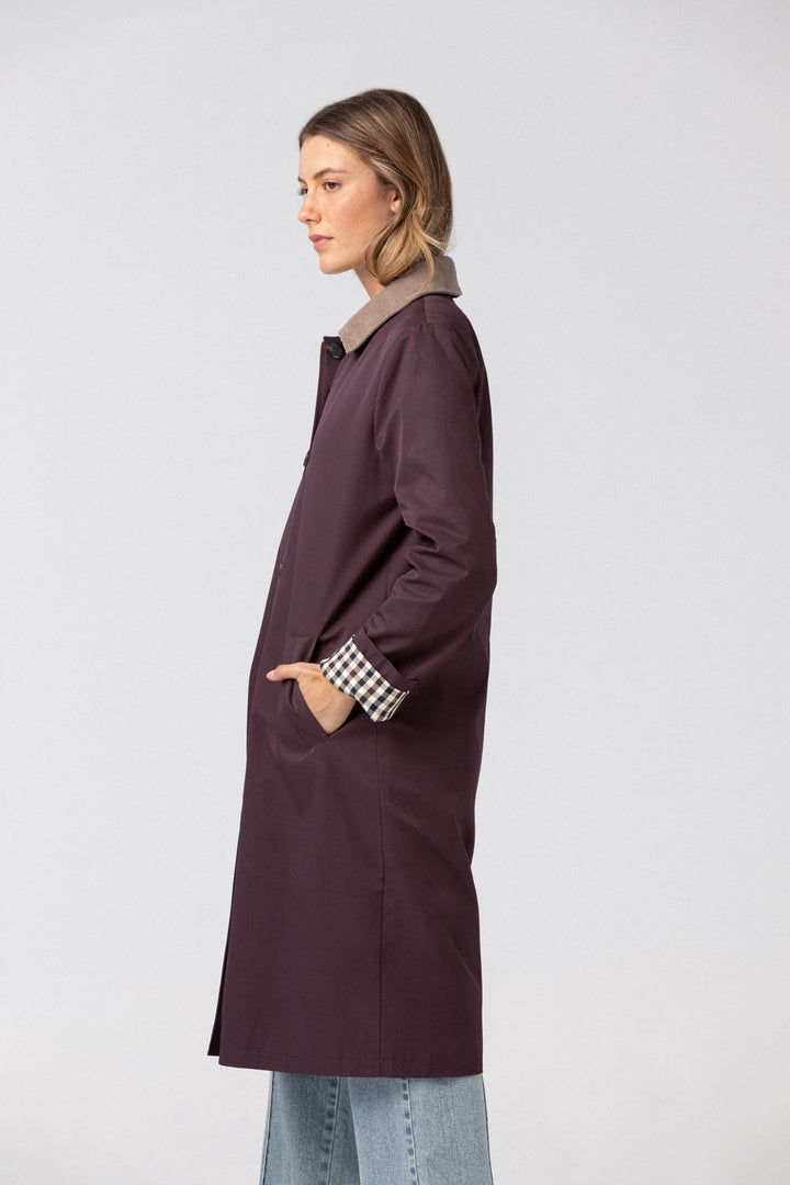 LONG CORDUROY COLLAR TRENCH COAT