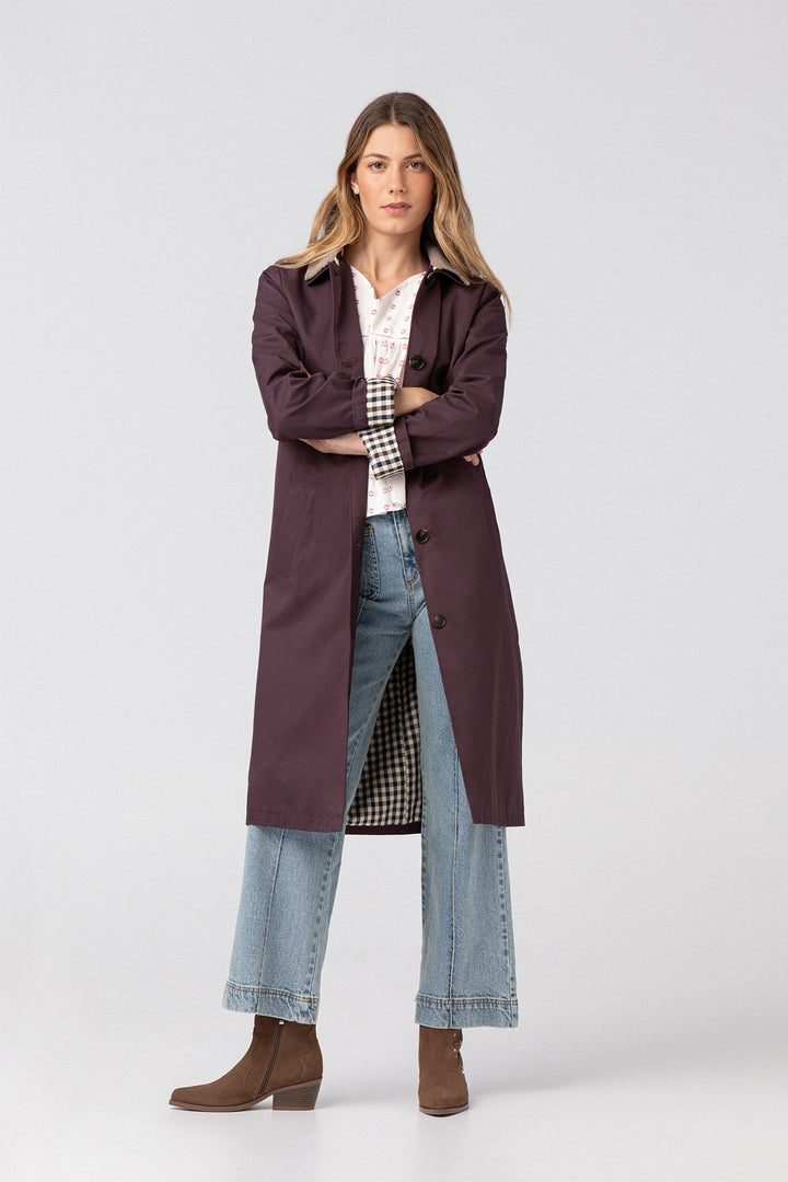 LONG CORDUROY COLLAR TRENCH COAT