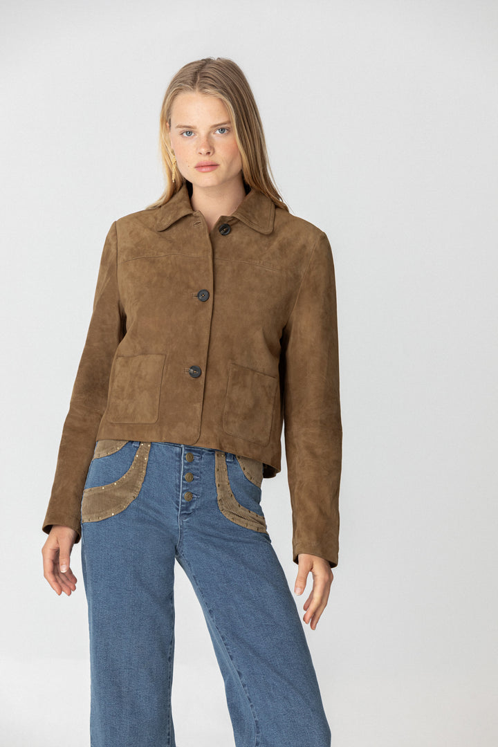 Contrast Corduroy Studded Jeans