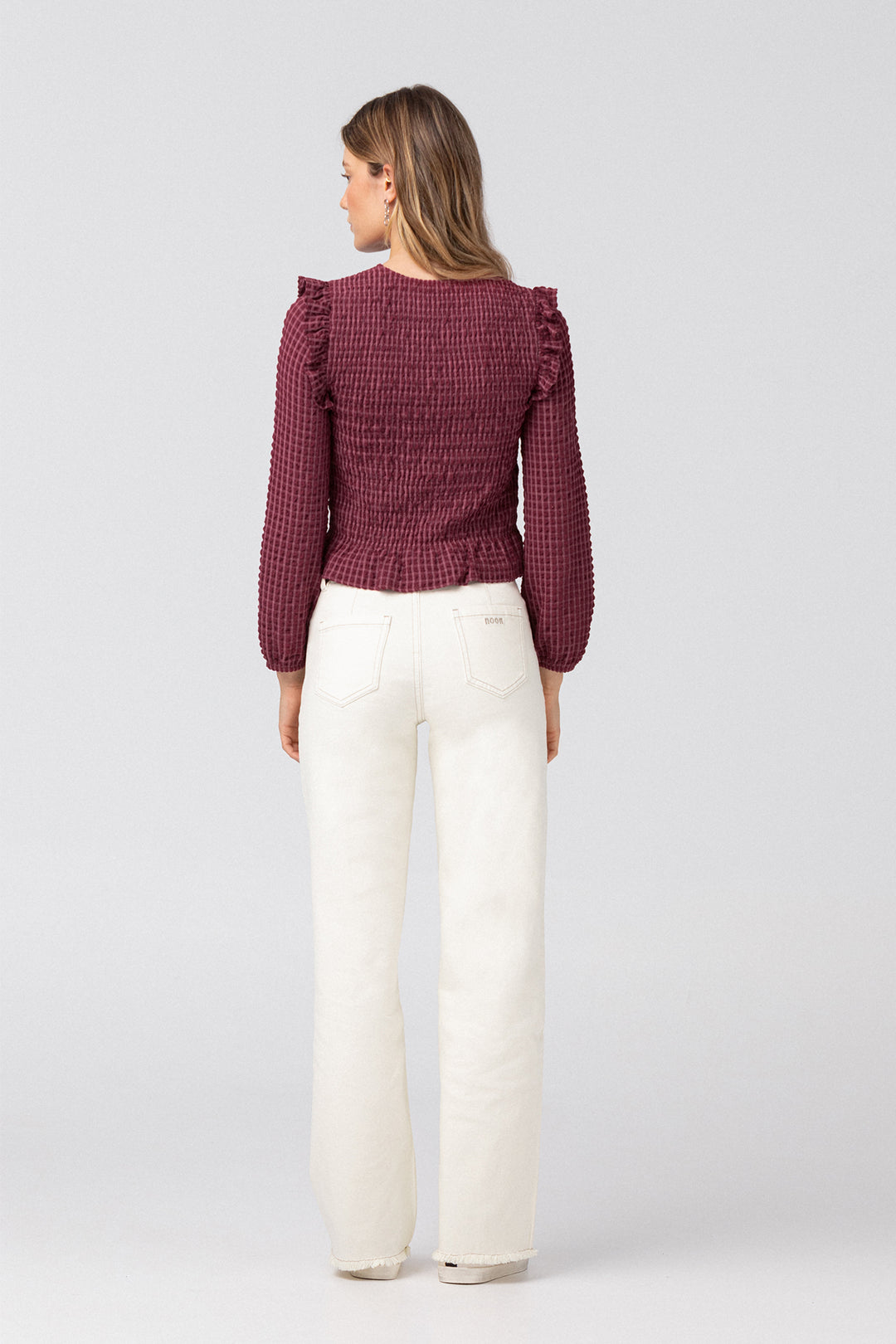 CONTRAST FRINGE STITCH JEANS