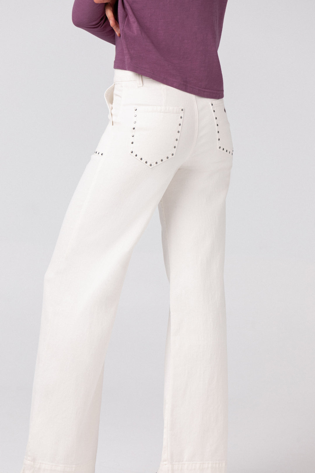 CULOTTE JEANS WITH STUDDED POCKET