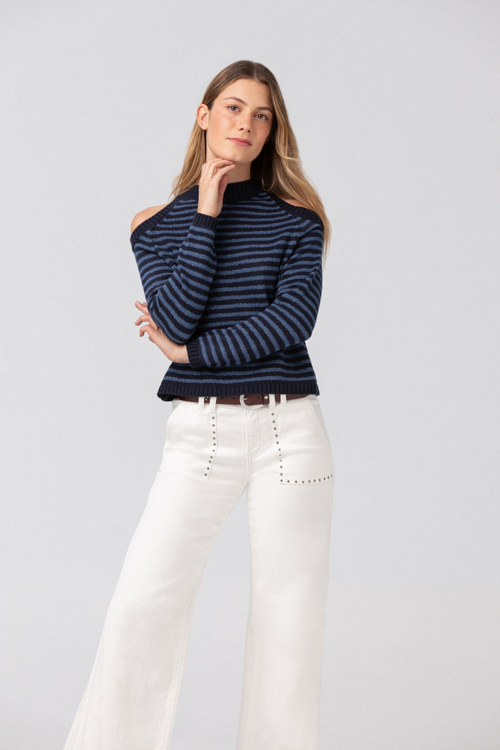 CULOTTE JEANS WITH STUDDED POCKET