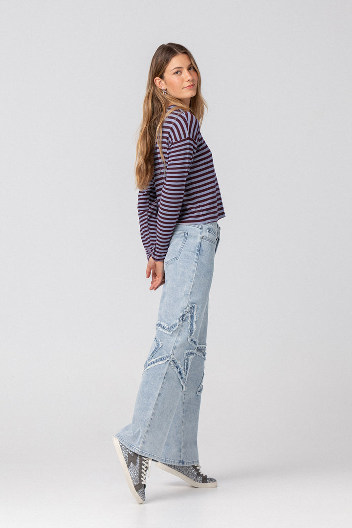 JEANS ESTRELLAS DESFLECADAS