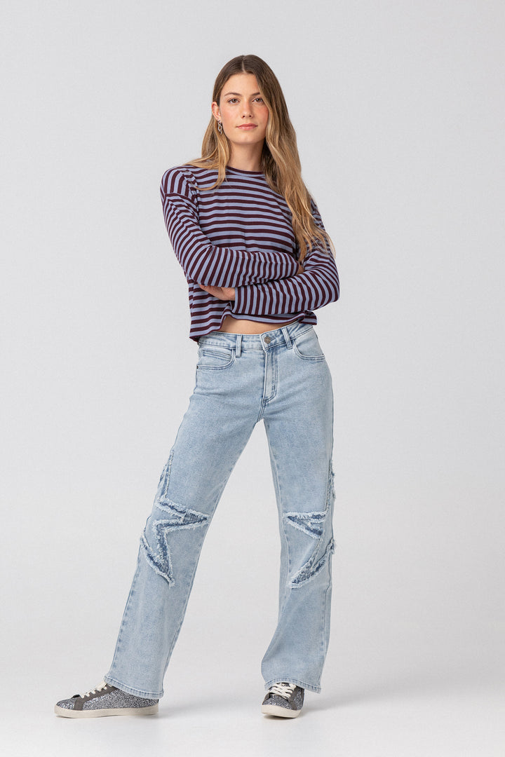 JEANS ESTRELLAS DESFLECADAS