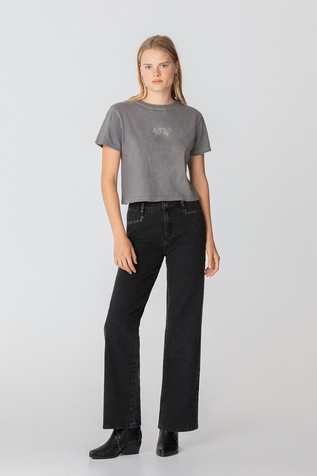 JEANS RECTOS EYELETS