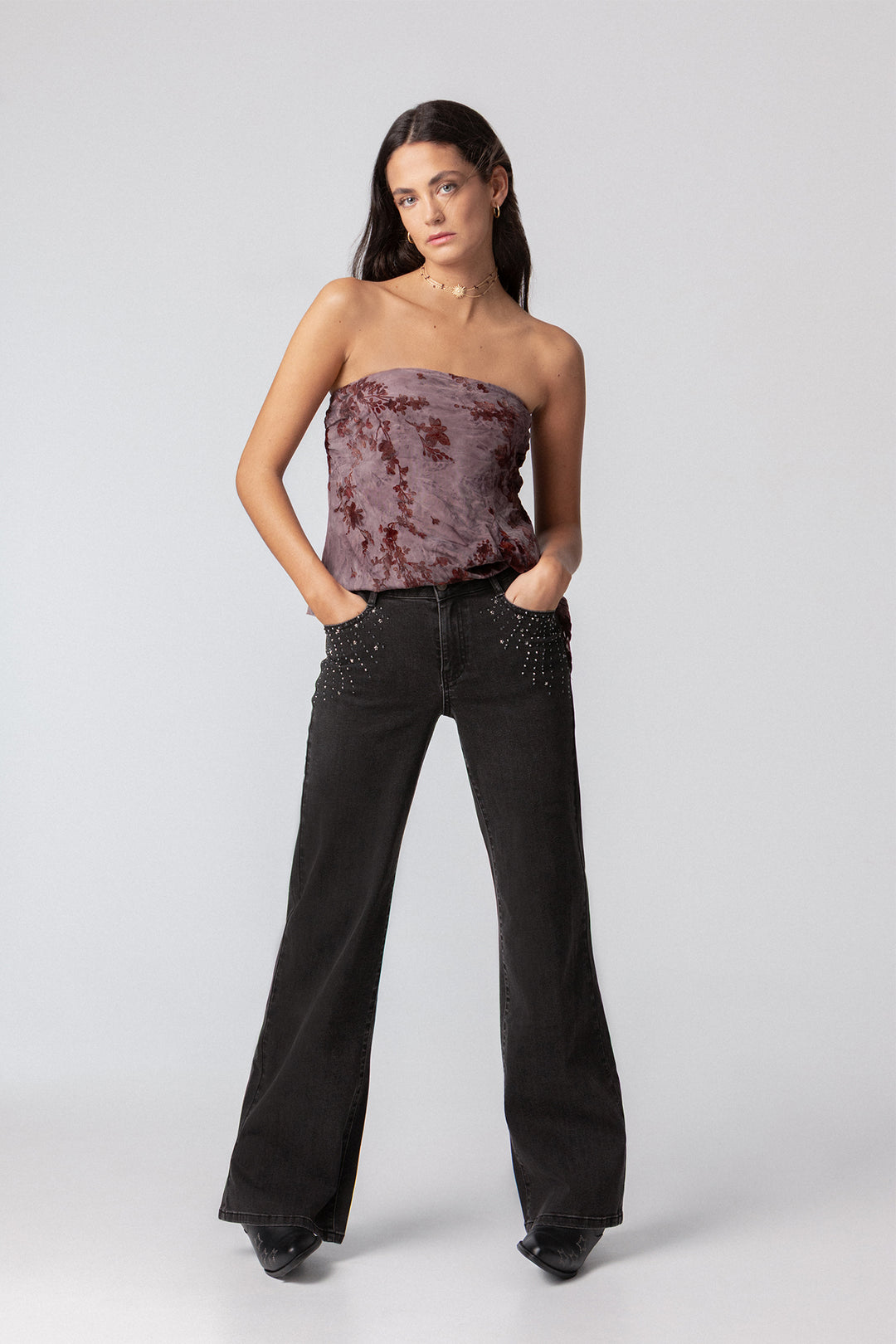 WIDELEG JEANS WITH SHIMMER