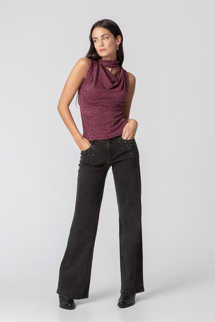 WIDELEG JEANS WITH SHIMMER