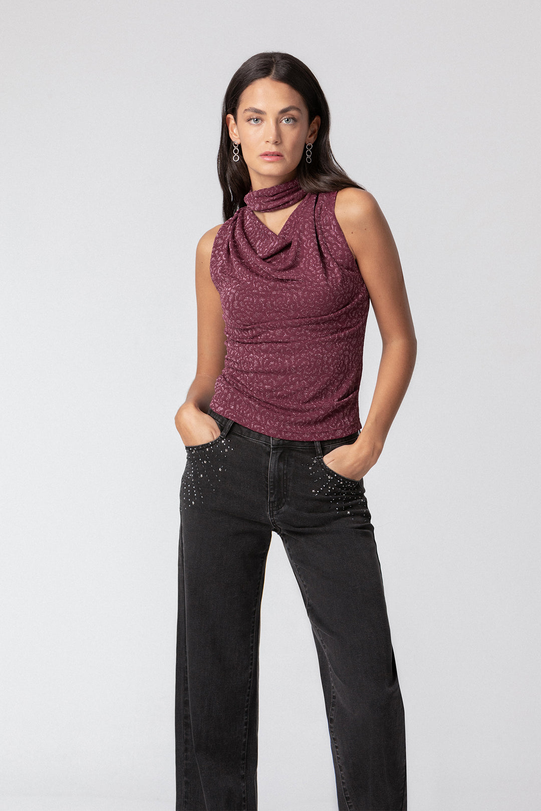 WIDELEG JEANS WITH SHIMMER