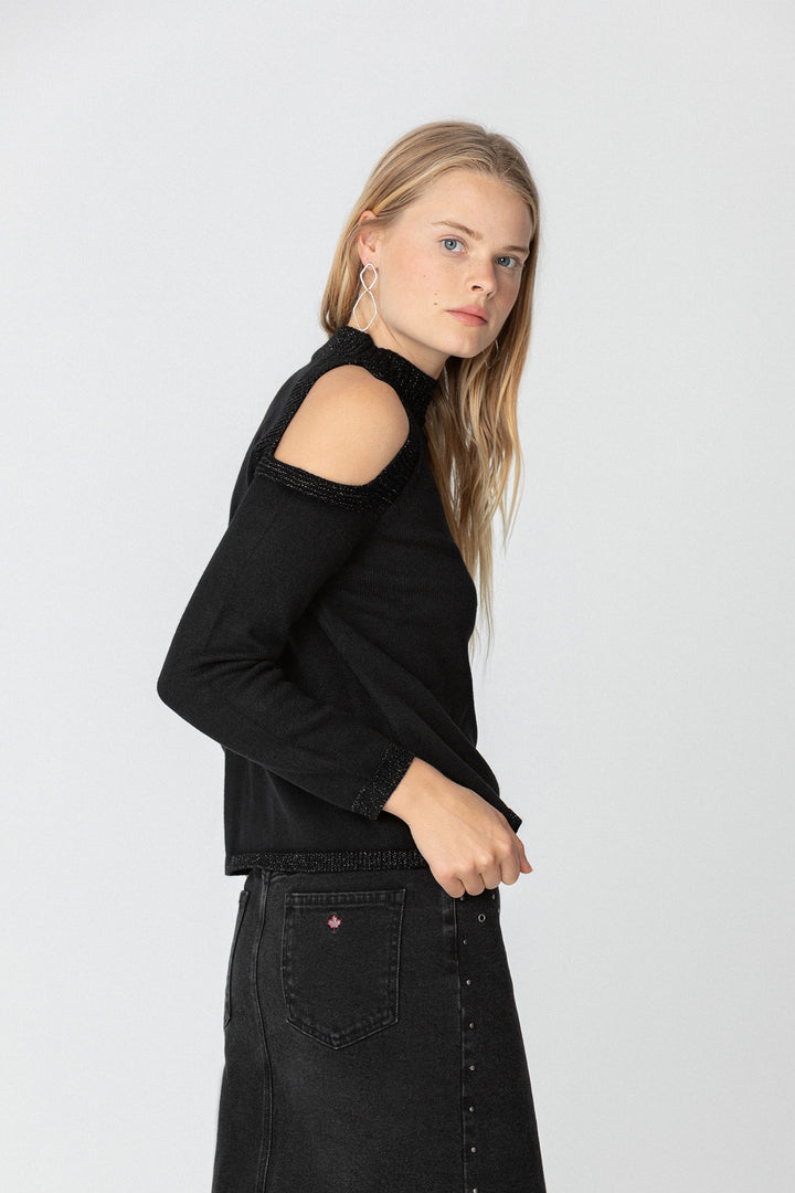 CAMISOLA COM ABERTURAS DE LUREX