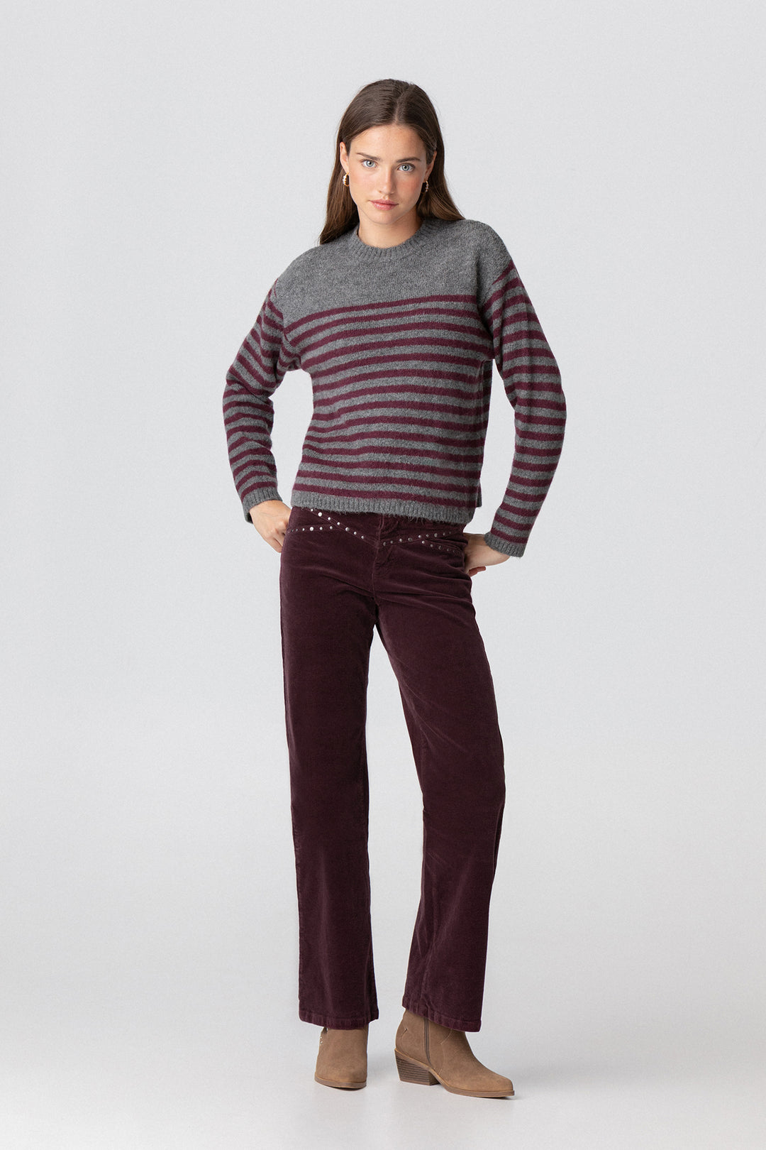 JERSEY COM GOLA BOXE LISTRADA