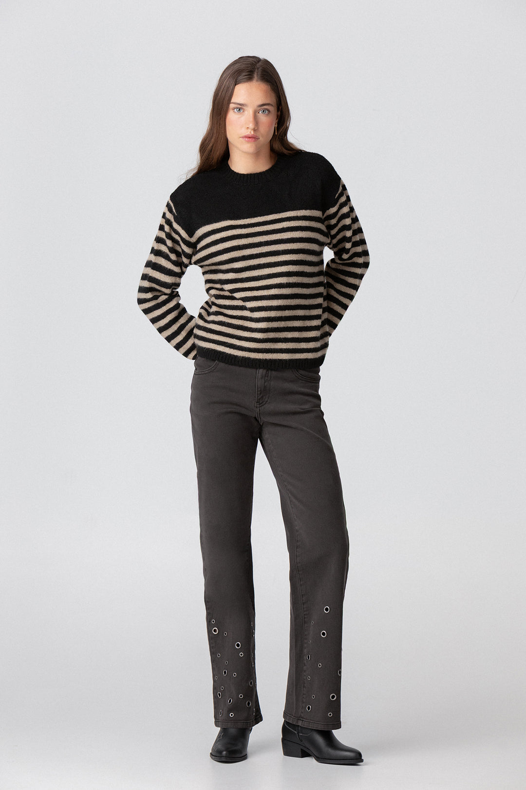 JERSEY COM GOLA BOXE LISTRADA