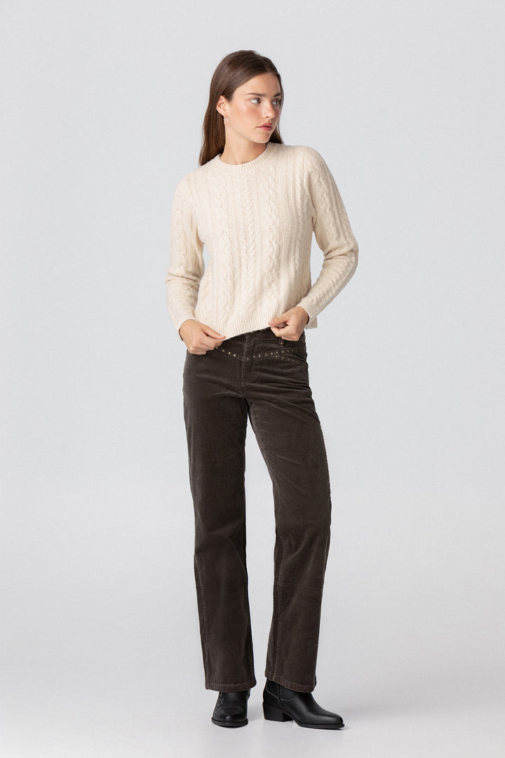 SWEATER DE GOLA BOX COM TRANÇA