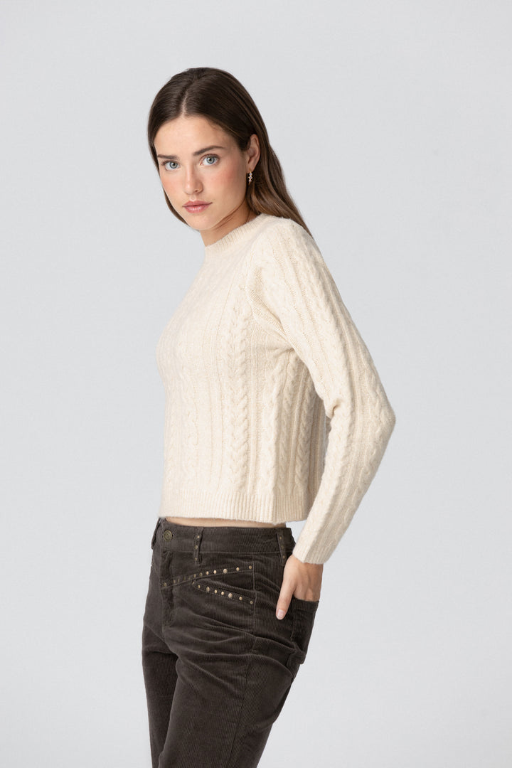 SWEATER DE GOLA BOX COM TRANÇA