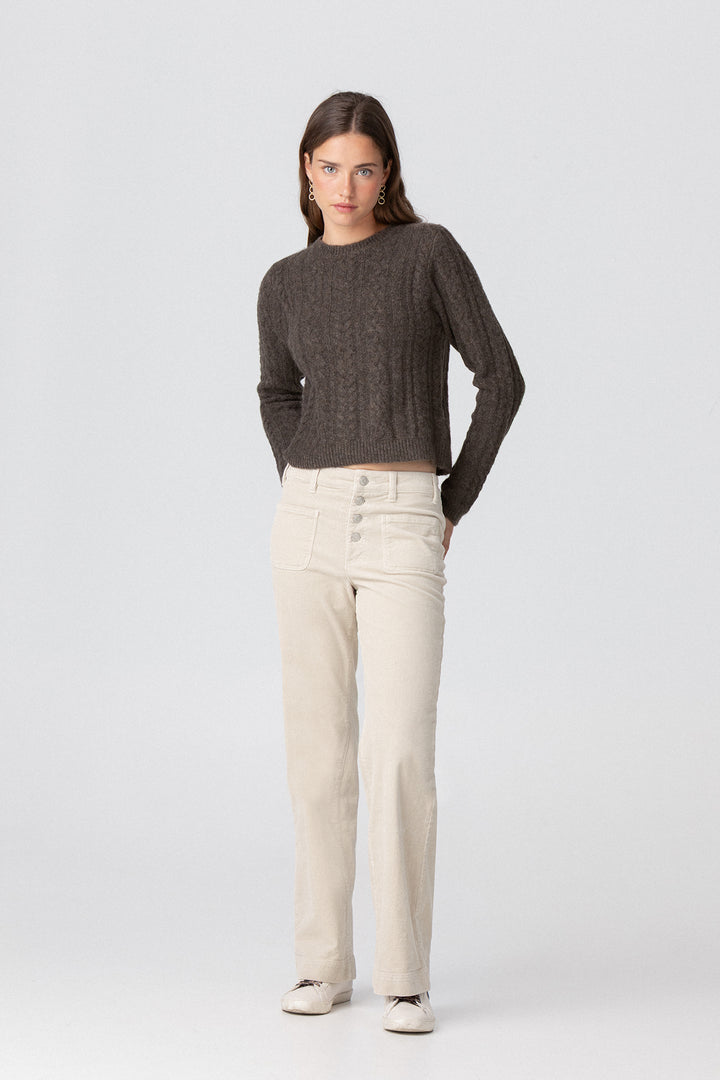 SWEATER DE GOLA BOX COM TRANÇA