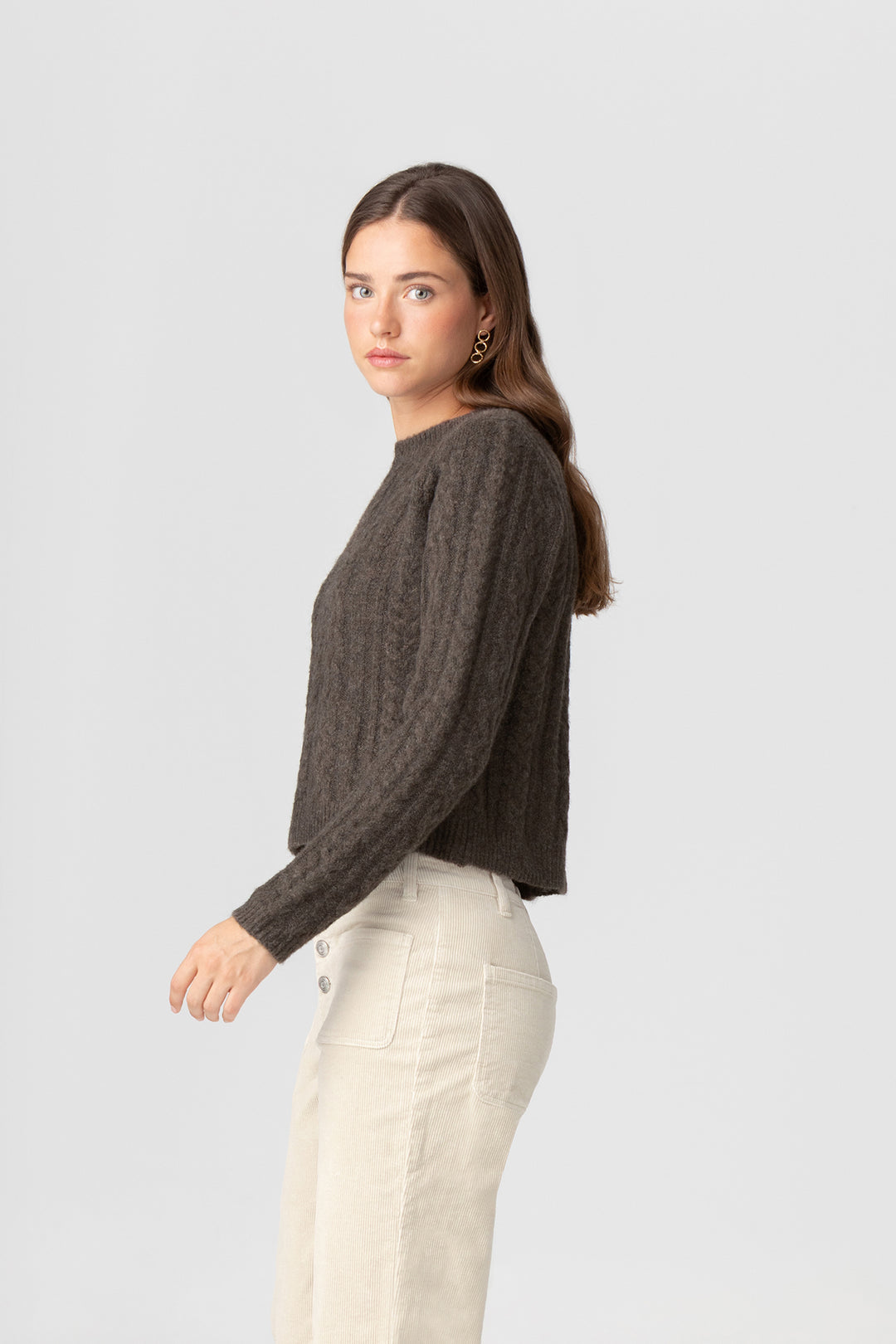 SWEATER DE GOLA BOX COM TRANÇA