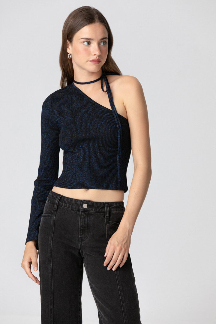 Camisola TOP ASSIMÉTRICA LAZED LUREX