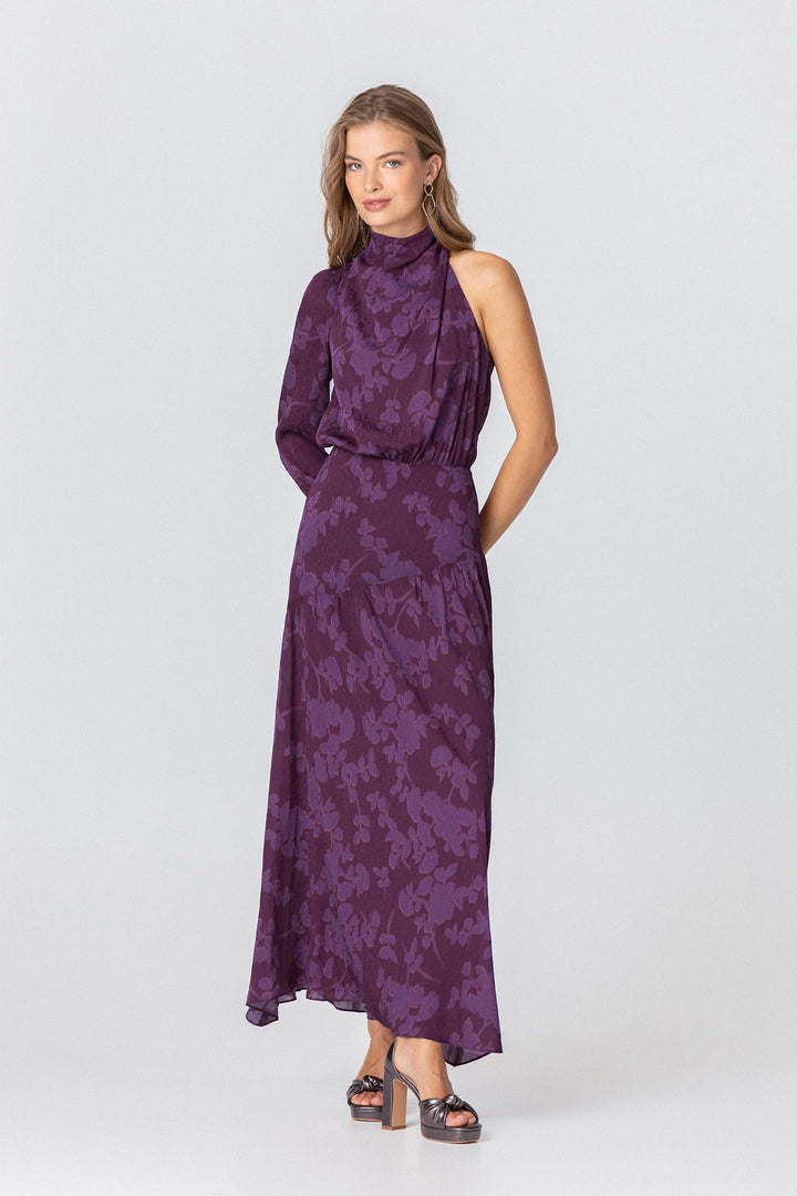 FLAVEA ASYMMETRIC MIDI DRESS