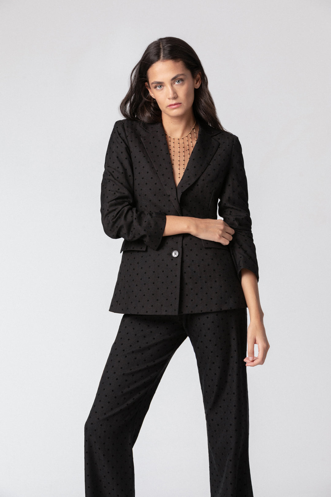 PANTALON ESPIGA PRINT TERCIOPELO