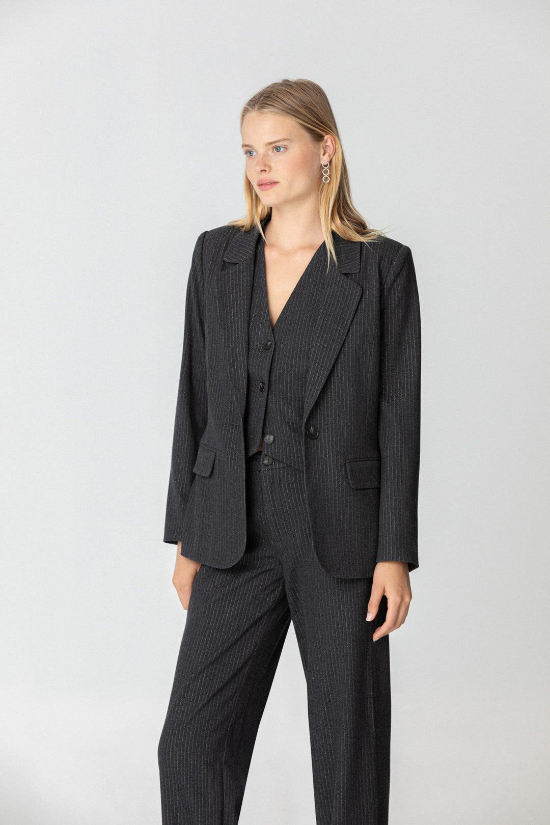 PANTALON RECTO RAYAS LUREX