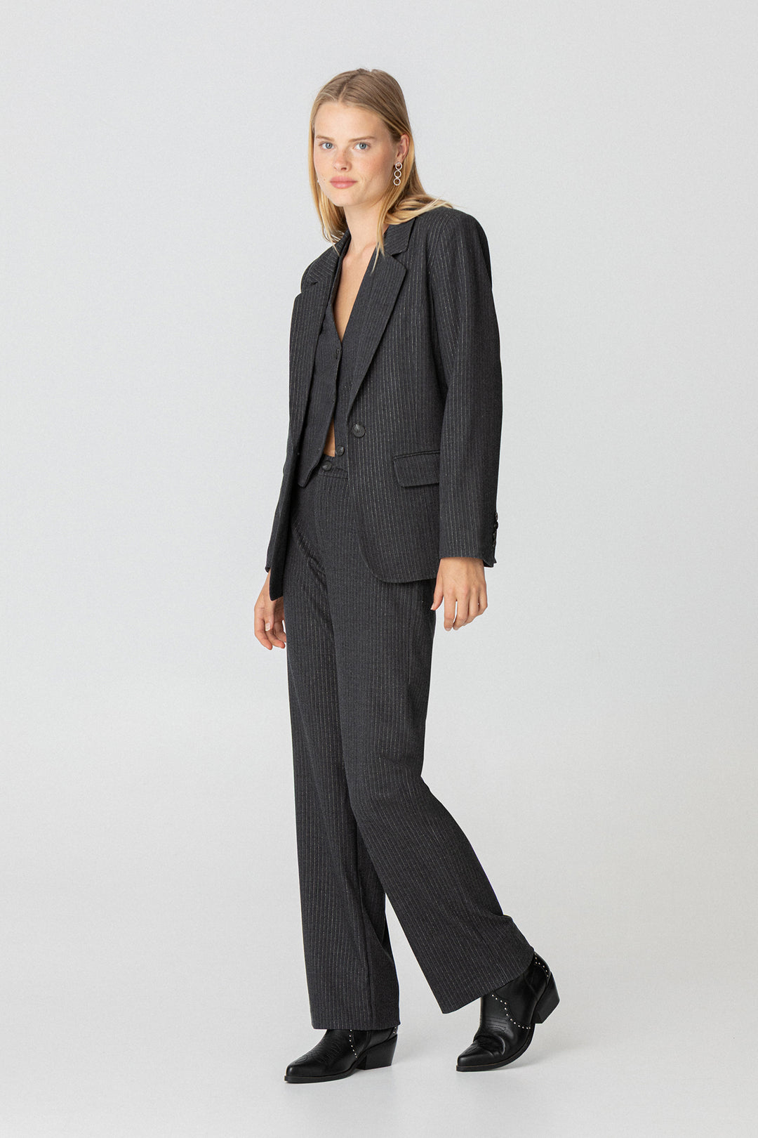 PANTALON RECTO RAYAS LUREX