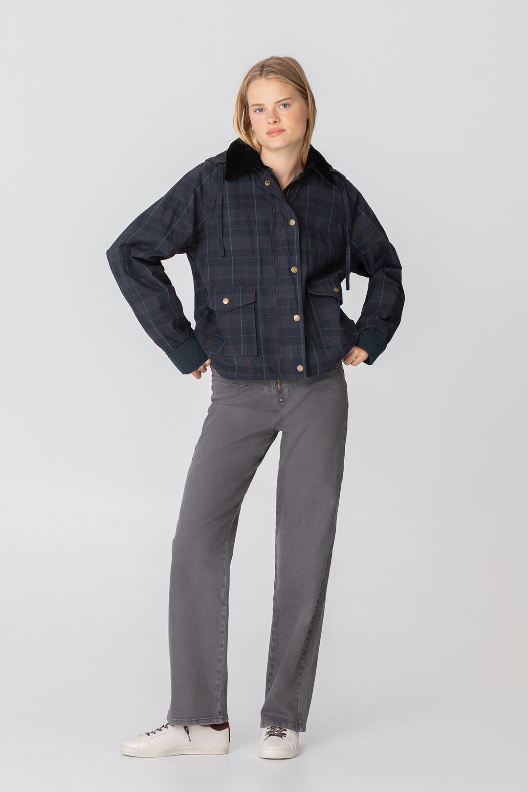 Waterproof Parka with Checkered Hood