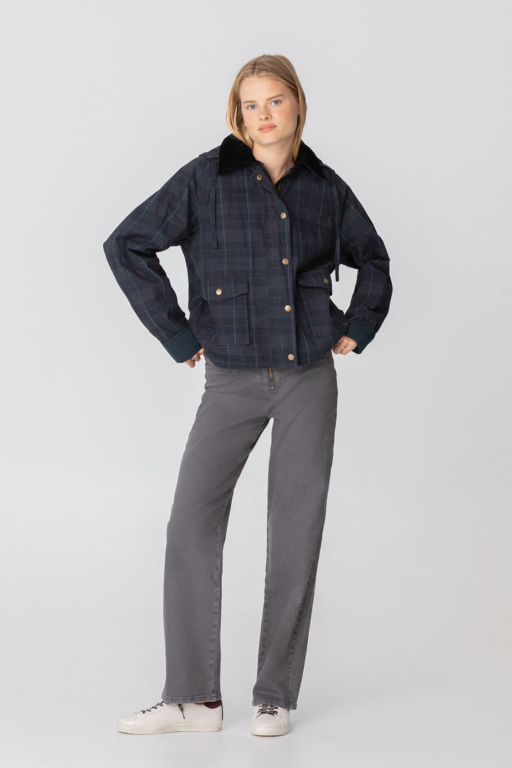 Waterproof Parka with Checkered Hood