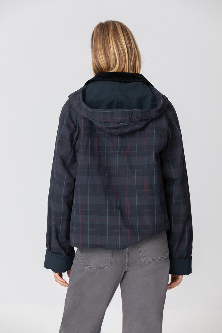 Waterproof Parka with Checkered Hood