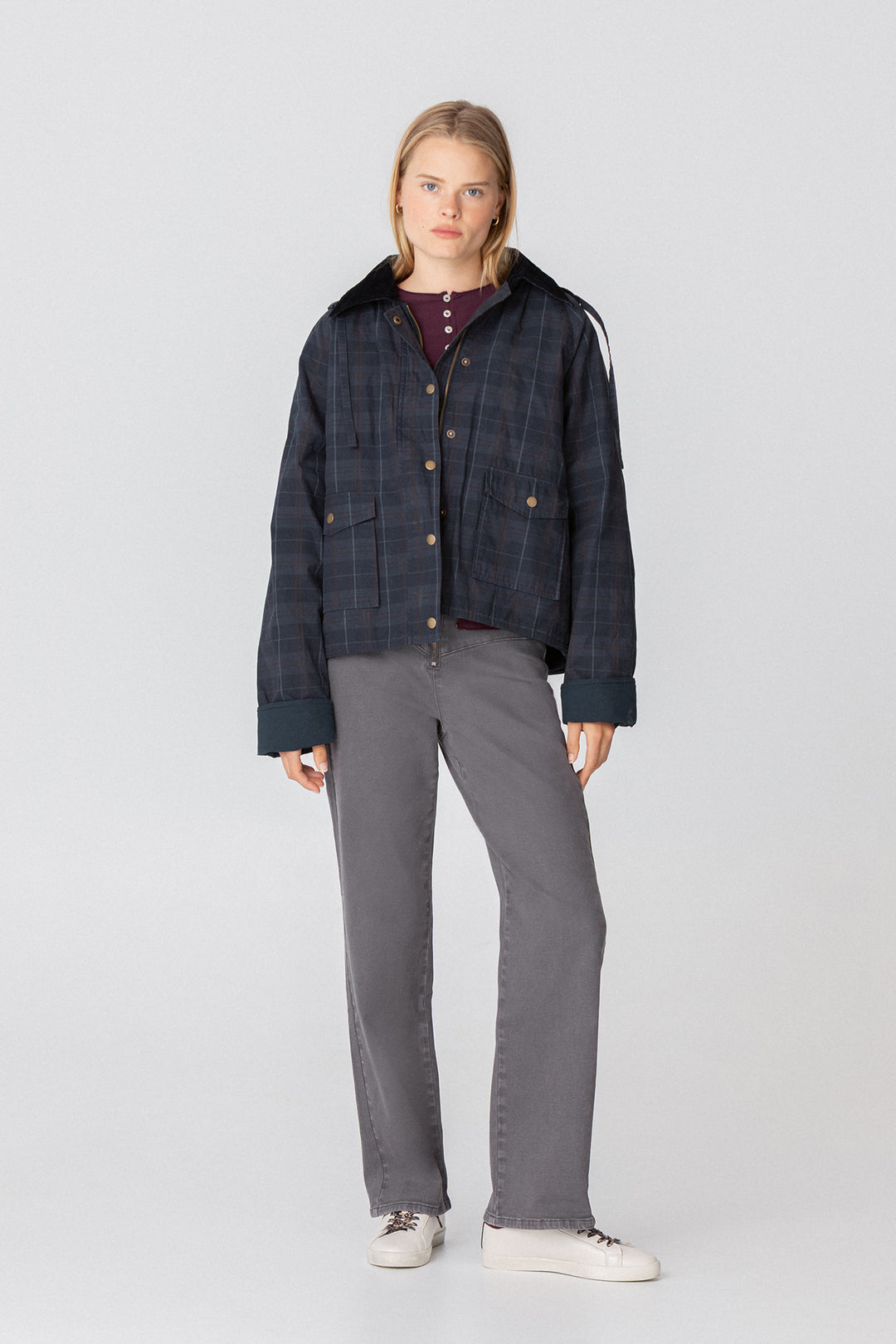 Waterproof Parka with Checkered Hood