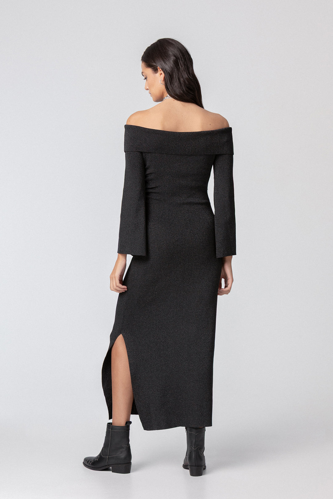 LUREX BANDEAU MIDI DRESS