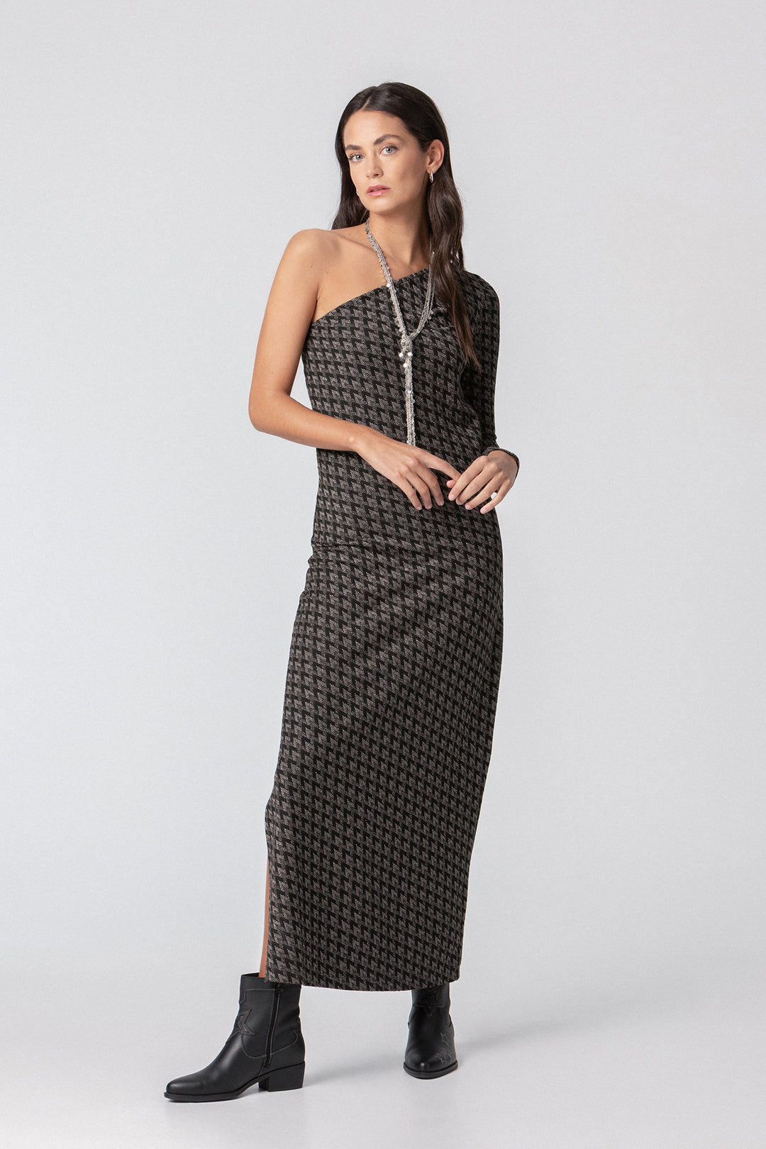 JACQUARD MIDI DRESS